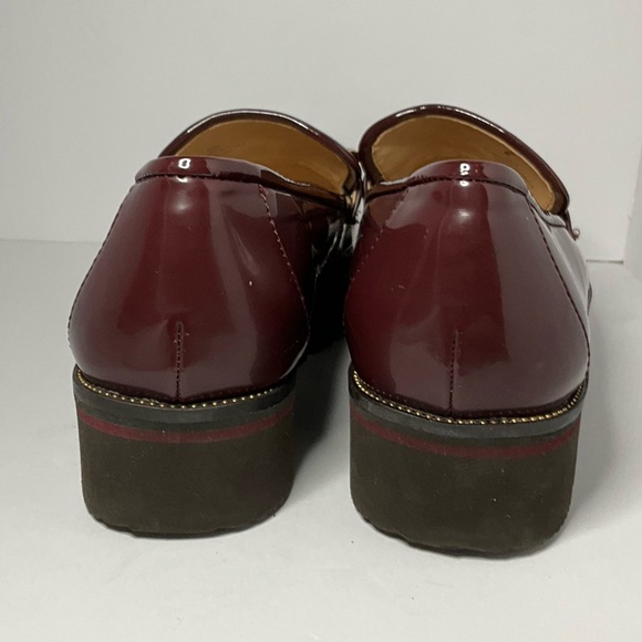 Alex Marie • "Grensley" Patent Chain Detail Platform Loafers (cherry woo… - Picture 5 of 11